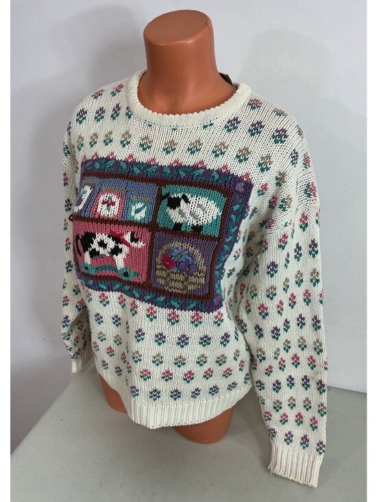 Northern Isles Sweaters - Northern Isles Vintage Cow Sweater Farm Cottagecore Women’s Medium